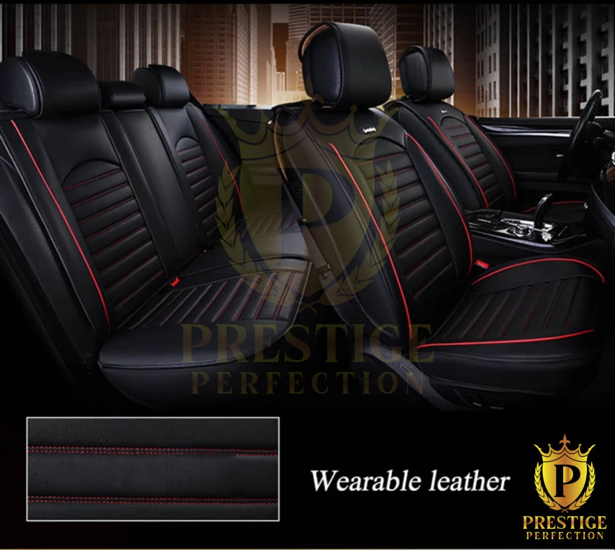 Premium Leather Car Seat Covers Blue Prestige Perfection